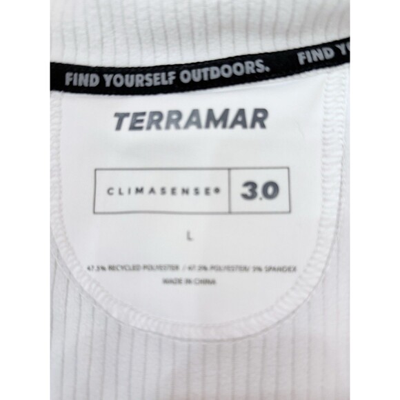 Terramar Climasense 1/4 Zip Pullover Womens Large Light Gray Thermal Grid Fleece - Picture 7 of 10